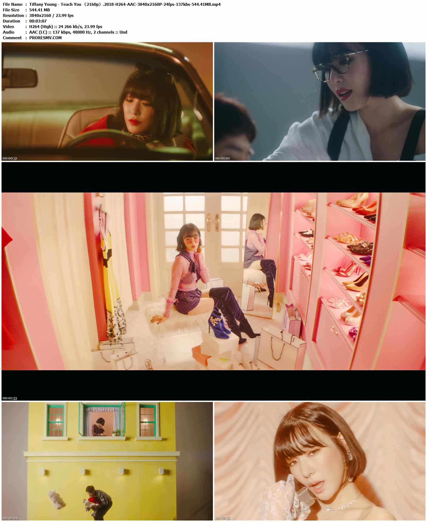 Tiffany Young - Teach You （2160p）.2018-H264-AAC-3840x2160P-24fps-137kbs-544.41MB官方MV_高清MV